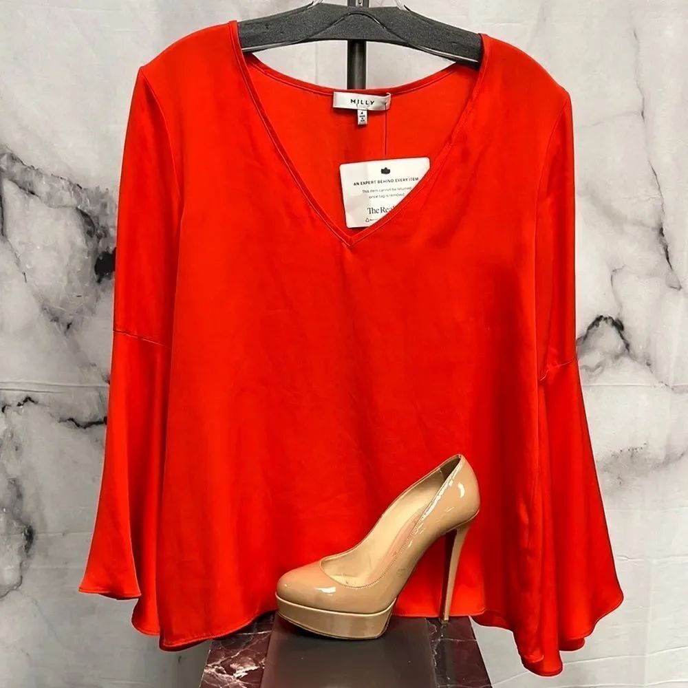 *Milly red silk blouse